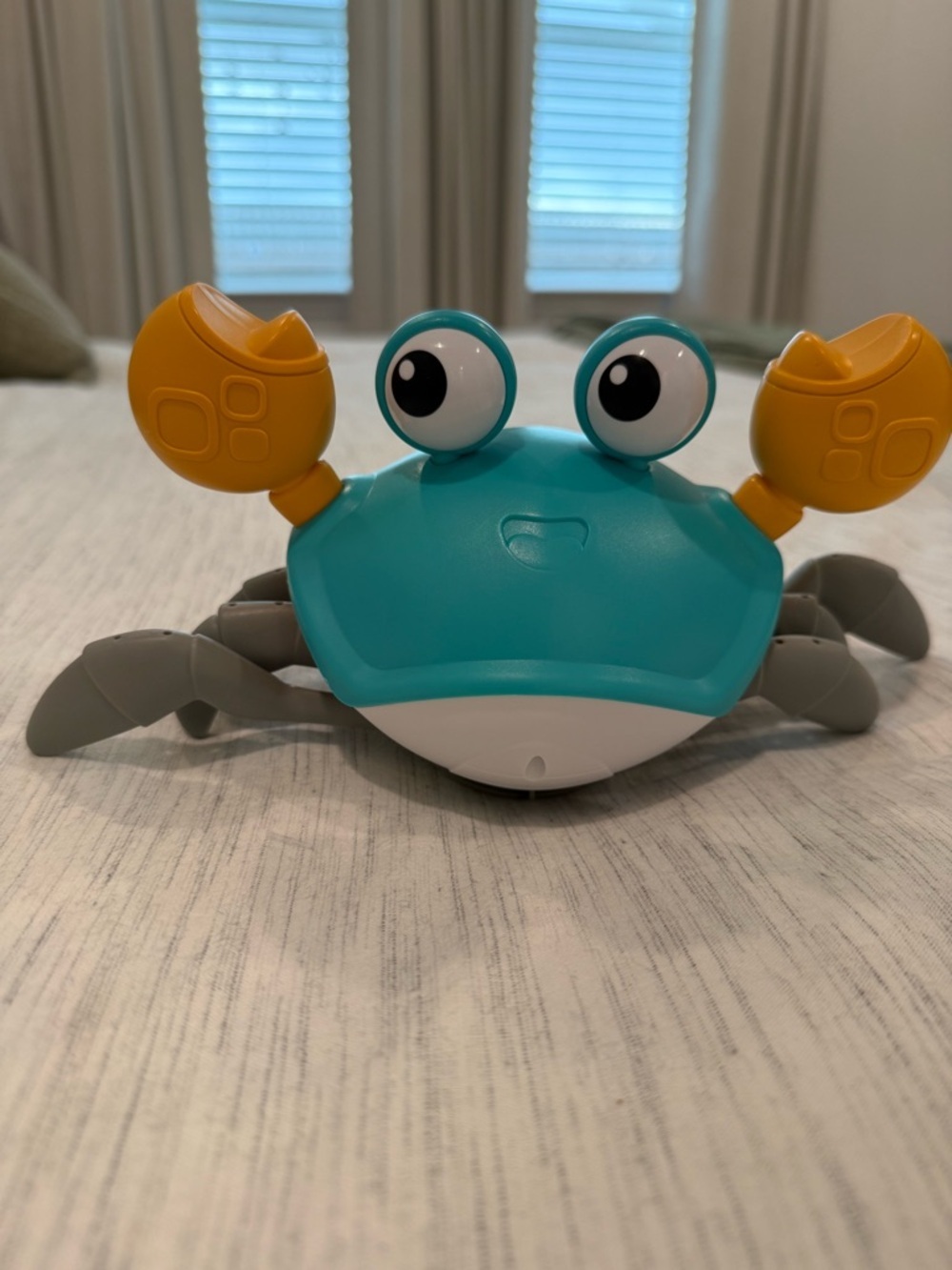 Rechargeable Crawing Teal and Yellow Crab - Tummy Time Toy